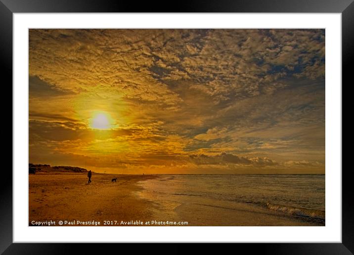 Early Morning on Exmouth Beach Framed Mounted Print by Paul F Prestidge