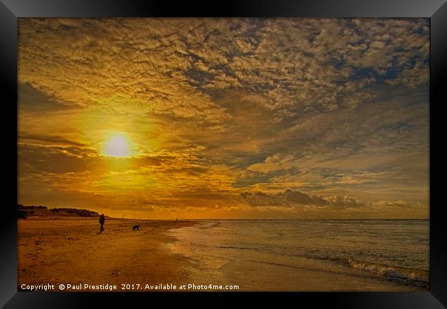 Early Morning on Exmouth Beach Framed Print by Paul F Prestidge