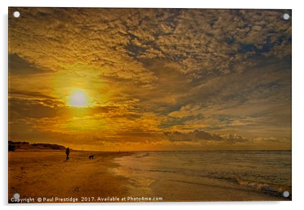 Early Morning on Exmouth Beach Acrylic by Paul F Prestidge