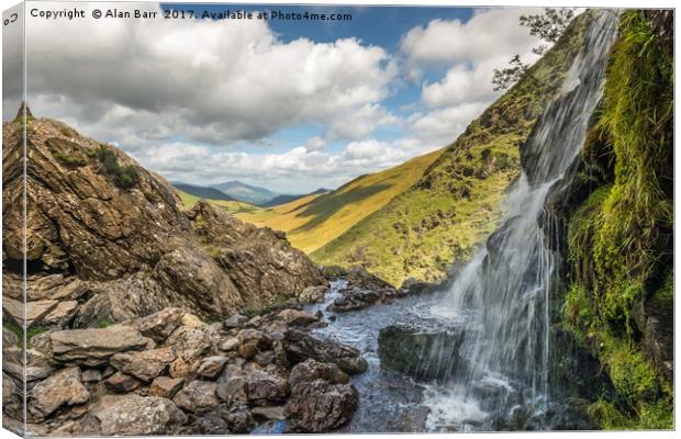 Moss Force Waterfall in the Lake District Canvas Print by Alan Barr