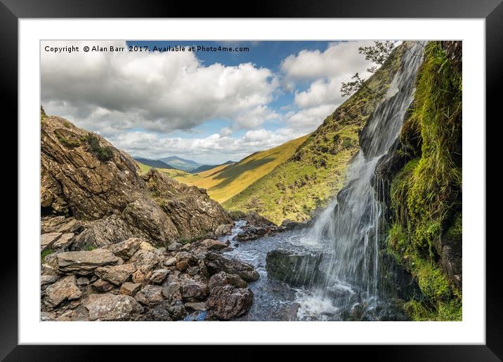 Moss Force Waterfall in the Lake District Framed Mounted Print by Alan Barr