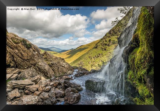 Moss Force Waterfall in the Lake District Framed Print by Alan Barr