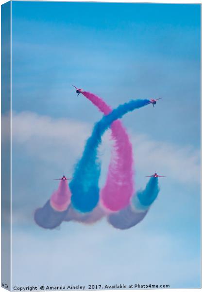 The RAF Red Arrows at Sunderland International Air Canvas Print by AMANDA AINSLEY