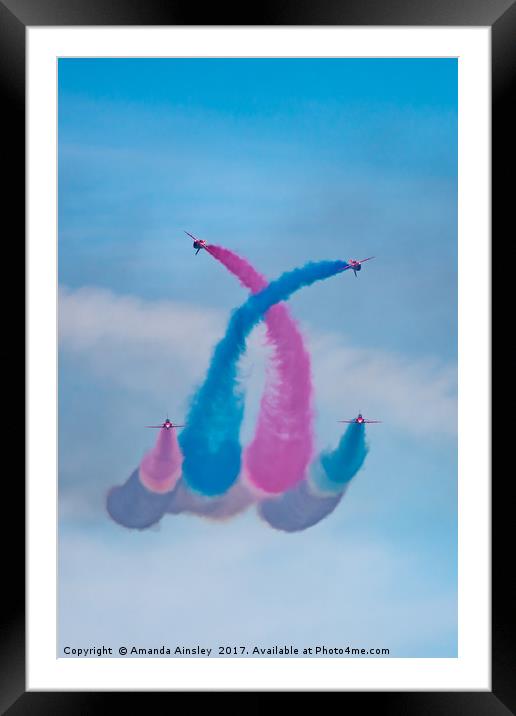 The RAF Red Arrows at Sunderland International Air Framed Mounted Print by AMANDA AINSLEY