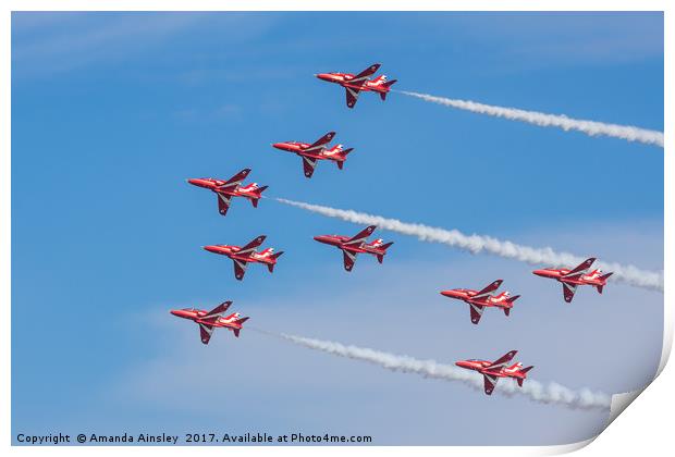 The RAF Red Arrows Aerobatic Team Print by AMANDA AINSLEY