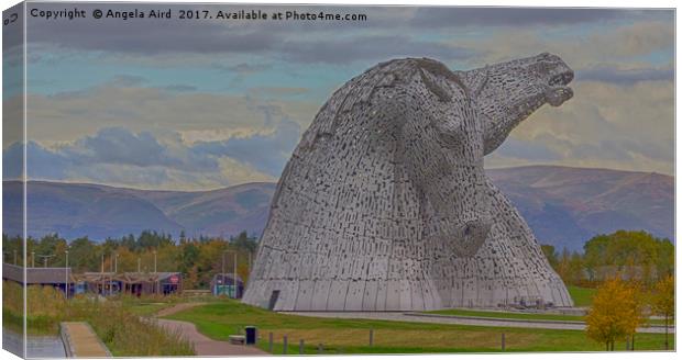 The Kelpies. Canvas Print by Angela Aird