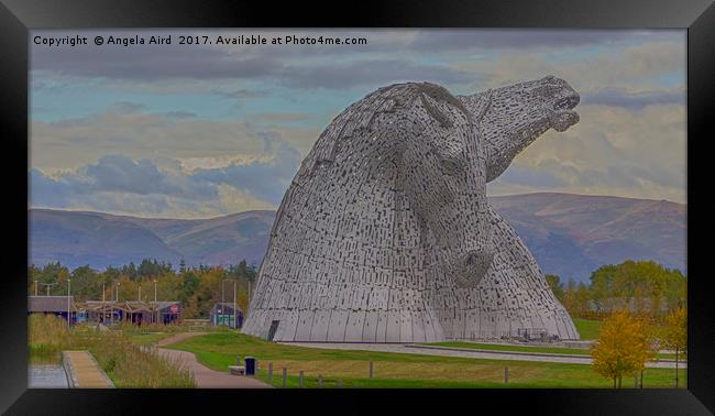 The Kelpies. Framed Print by Angela Aird