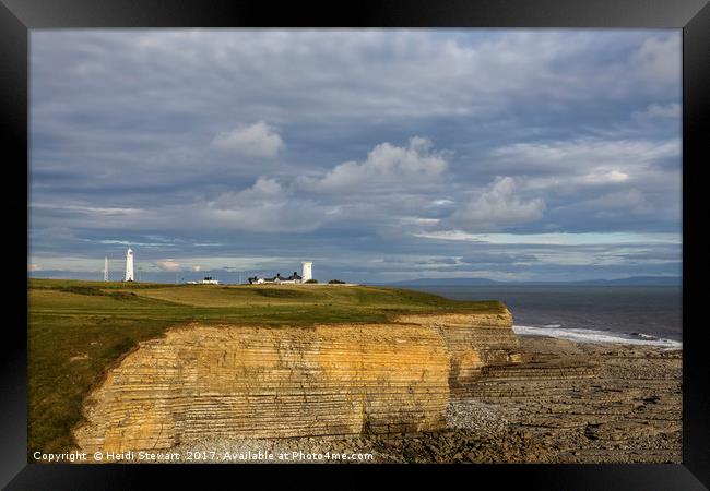Nash Point Lighthouse, south Wales Framed Print by Heidi Stewart
