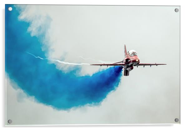 Red Arrow - Blue Smoke Acrylic by J Biggadike
