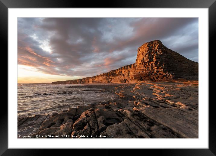 Sunset down at Nash Point Framed Mounted Print by Heidi Stewart