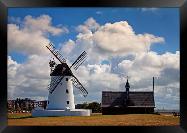 Bright summer clouds over Lytham Framed Print by David McCulloch