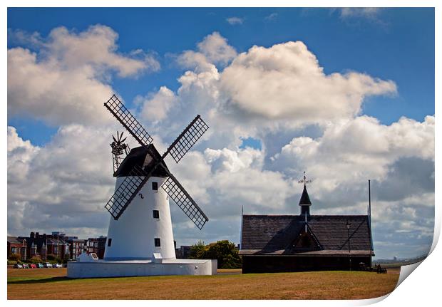 Bright summer clouds over Lytham Print by David McCulloch