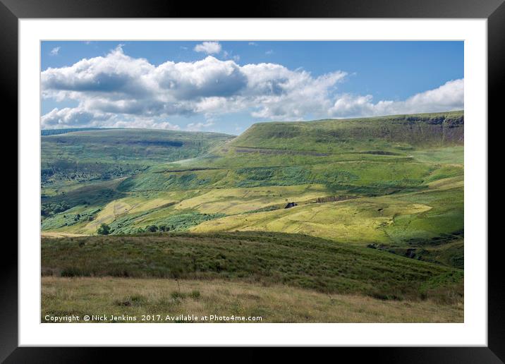 Graig Fach from above Cwmparc Rhondda Valley Framed Mounted Print by Nick Jenkins