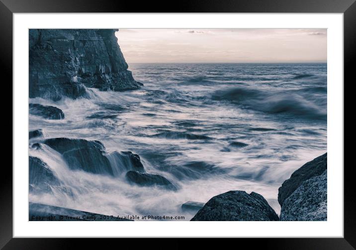 Power of the Sea Framed Mounted Print by Trevor Camp