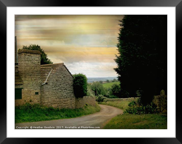 A Small Hamlet - Dundry Framed Mounted Print by Heather Goodwin