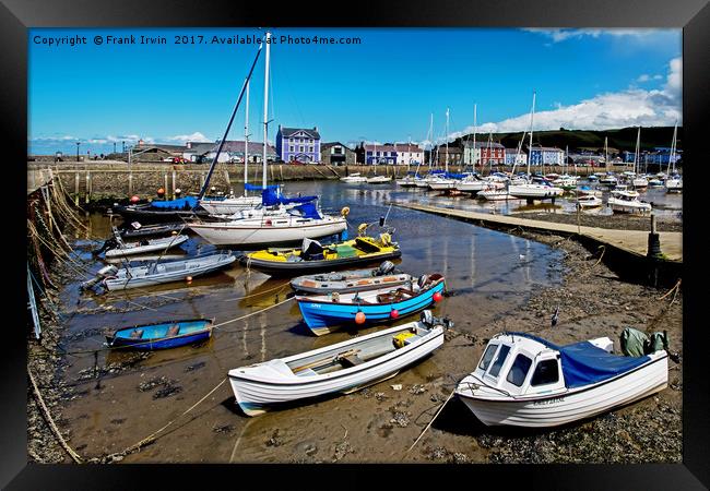 Aberaeron Harbour, Tide out! Framed Print by Frank Irwin