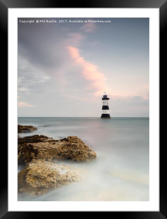 Penmon Lighthouse Sunrise Framed Mounted Print by Phil Buckle