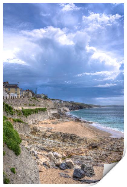 Storm approaching Porthleven Print by Malcolm McHugh