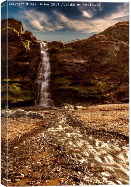 Tintagel Waterfall # 2 Canvas Print by Nigel Hatton