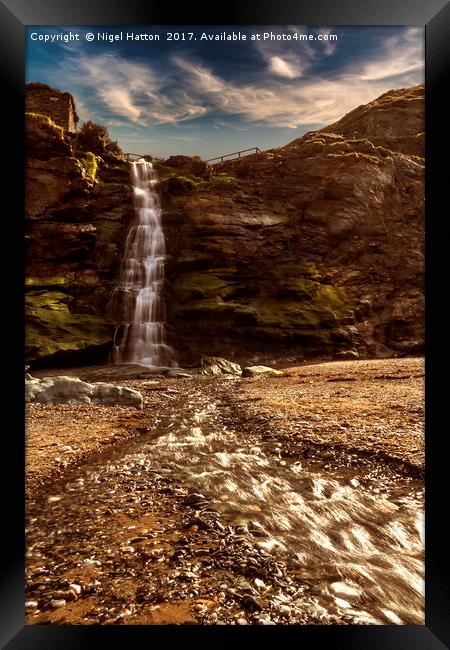 Tintagel Waterfall # 2 Framed Print by Nigel Hatton