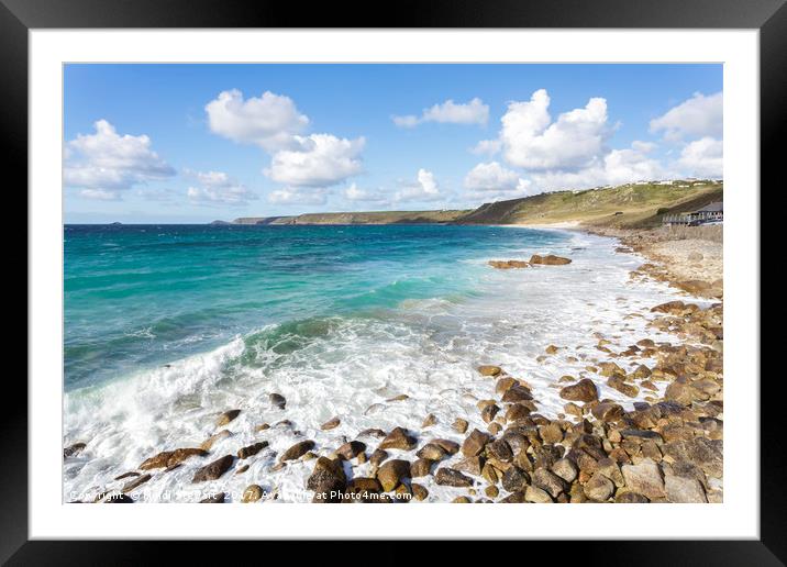 Sennen Cove Beach Cornwall  Framed Mounted Print by Heidi Stewart