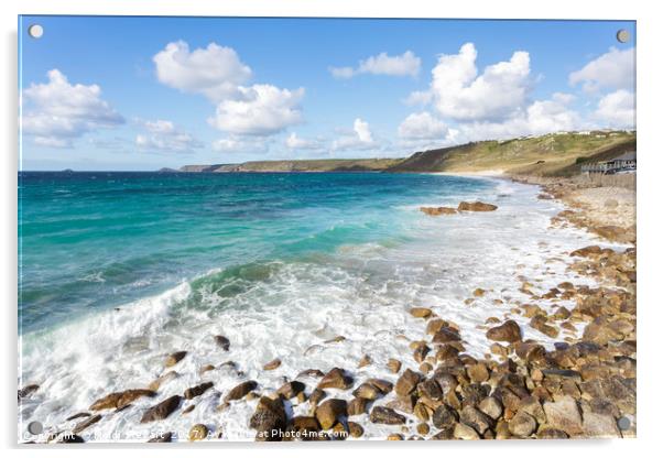 Sennen Cove Beach Cornwall  Acrylic by Heidi Stewart