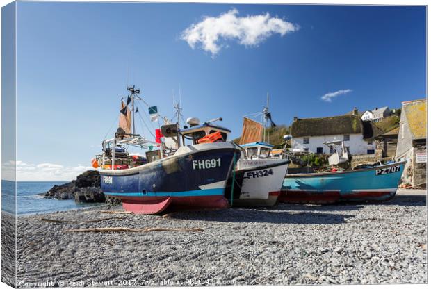 Fishing Boats at Cadgwith Cove, Cornwall Canvas Print by Heidi Stewart