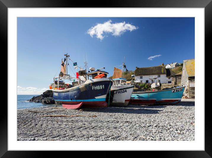 Fishing Boats at Cadgwith Cove, Cornwall Framed Mounted Print by Heidi Stewart