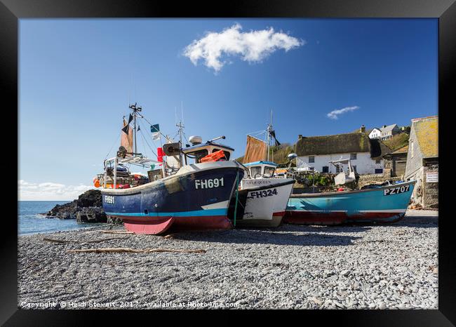 Fishing Boats at Cadgwith Cove, Cornwall Framed Print by Heidi Stewart