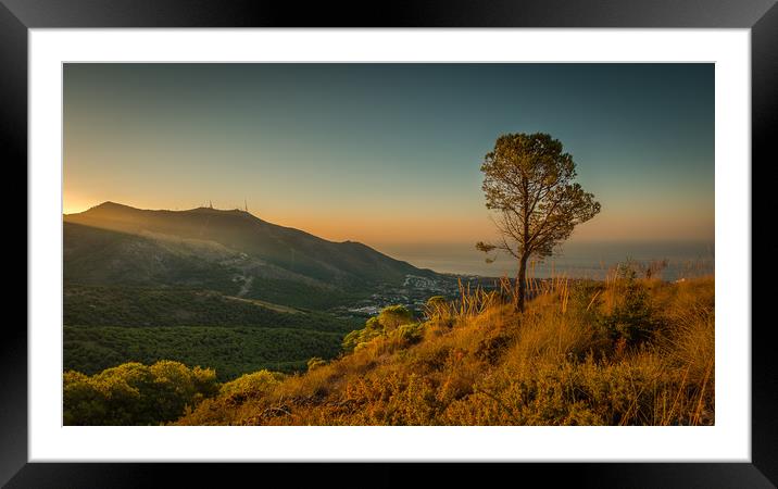 Sunrise Over The Mijas Hills In Spain Framed Mounted Print by Kevin Browne