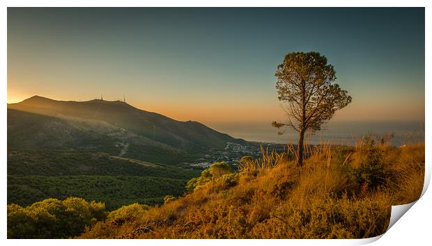 Sunrise Over The Mijas Hills In Spain Print by Kevin Browne