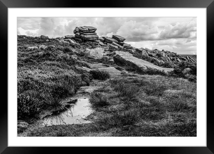 Rocky Road in Black and White Framed Mounted Print by Jennifer Higgs