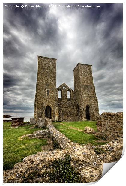 Recover towers and Roman fort Print by Thanet Photos