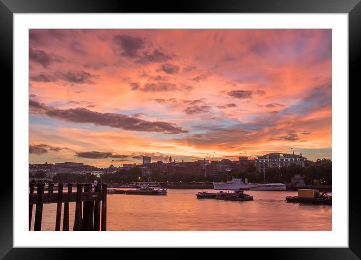 Red sky at night Framed Mounted Print by Richard Jones