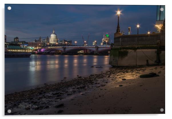 London Waterside Acrylic by Richard Jones