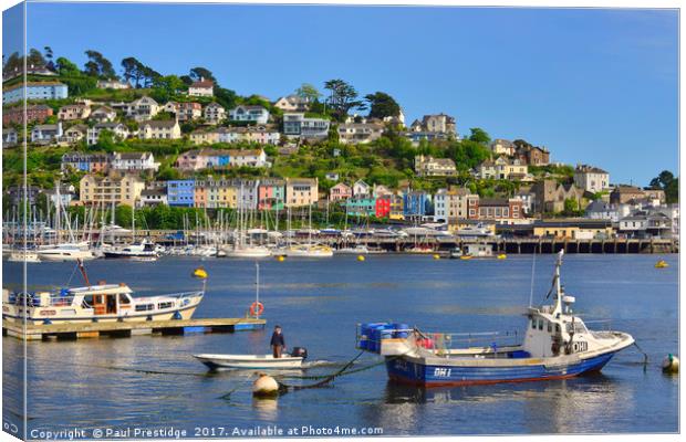 Colourful Kingswear Delight Canvas Print by Paul F Prestidge