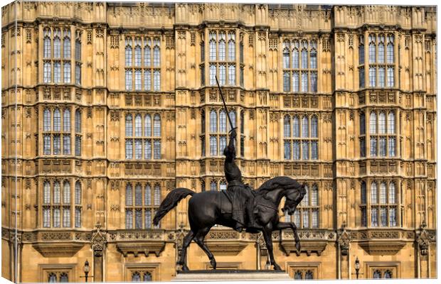 Westminster Richard the Lionheart statue Canvas Print by Tony Bates