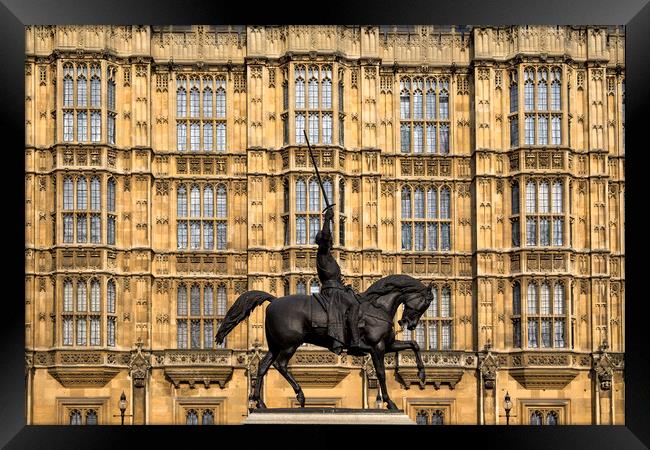 Westminster Richard the Lionheart statue Framed Print by Tony Bates