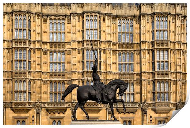 Westminster Richard the Lionheart statue Print by Tony Bates