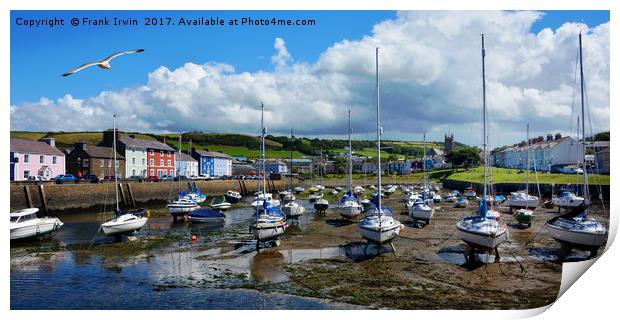 Aberaeron Harbour, Tide out! Print by Frank Irwin