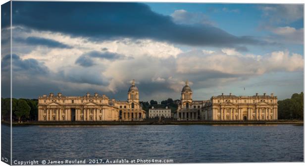 The Old Royal Naval College, Greenwich Canvas Print by James Rowland
