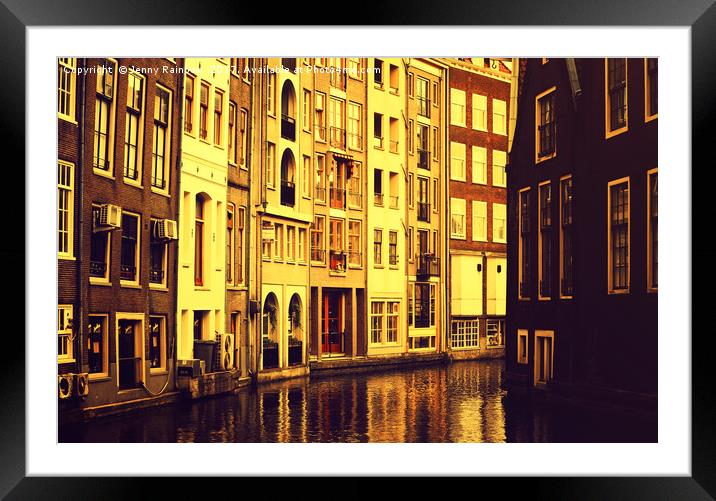 Golden Hour in Amsterdam                           Framed Mounted Print by Jenny Rainbow