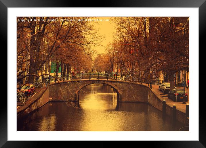 Retro Amsterdam                                    Framed Mounted Print by Jenny Rainbow