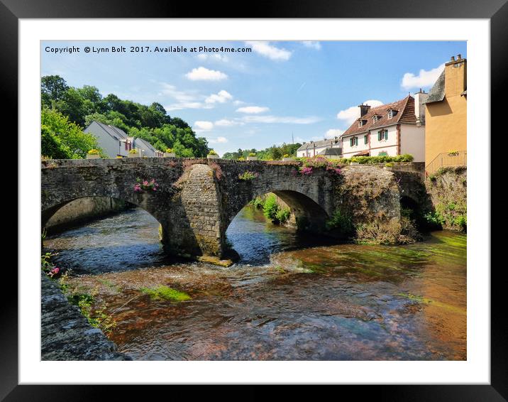 Old Bridge over Elle River Quimperle, France Framed Mounted Print by Lynn Bolt