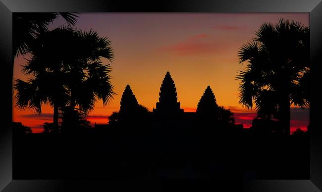 Ankor Wat, Cambobia, Sunrise,  Framed Print by Lee Clark