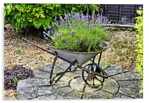 Garden In a Wheelbarrow Acrylic by Philip Gough