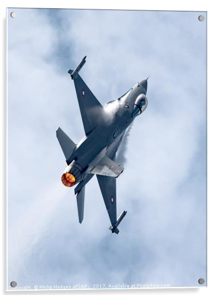 F-16AAM on Reheat Acrylic by Philip Hodges aFIAP ,