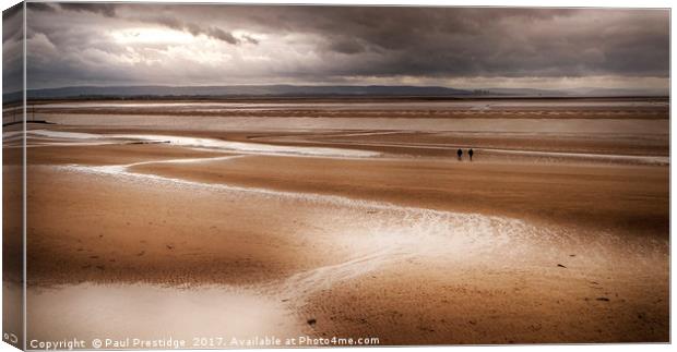 A Walk on the Sands at Burnham Canvas Print by Paul F Prestidge