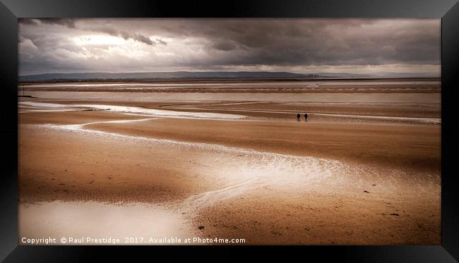 A Walk on the Sands at Burnham Framed Print by Paul F Prestidge
