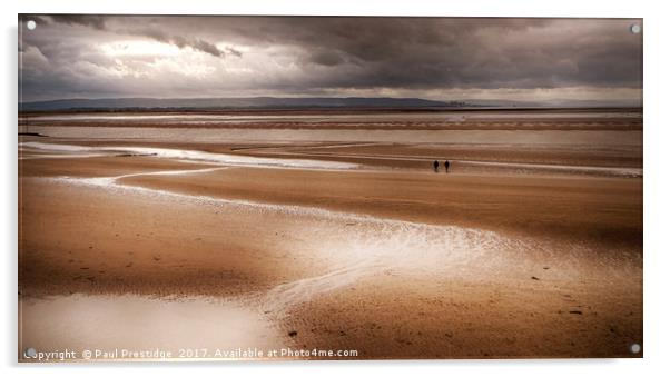 A Walk on the Sands at Burnham Acrylic by Paul F Prestidge